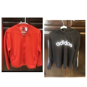 NWOT/GUC Adidas orange/coral jacket and hoodie